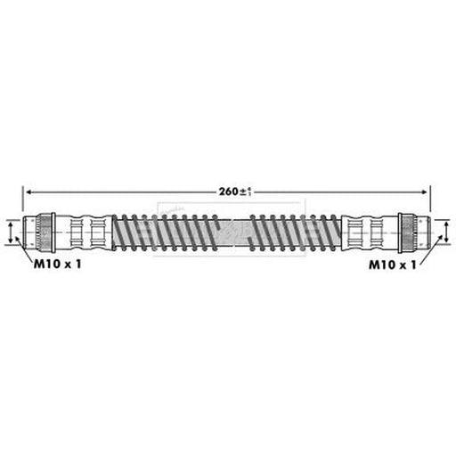 Borg & Beck Brake Hydraulic Hose Line Rear Right BBH6746