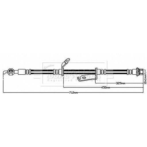 Borg & Beck Brake Hydraulic Hose Line Front Left BBH8315
