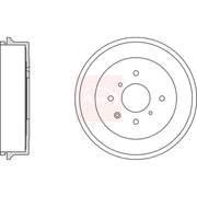 Apec Brake Drum Assembly Rear fits Citroën C1 2005-2014 1.0 1.4