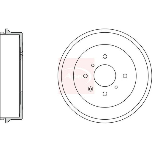 Apec Brake Drum Assembly Rear fits Citroën C1 2005-2014 1.0 1.4