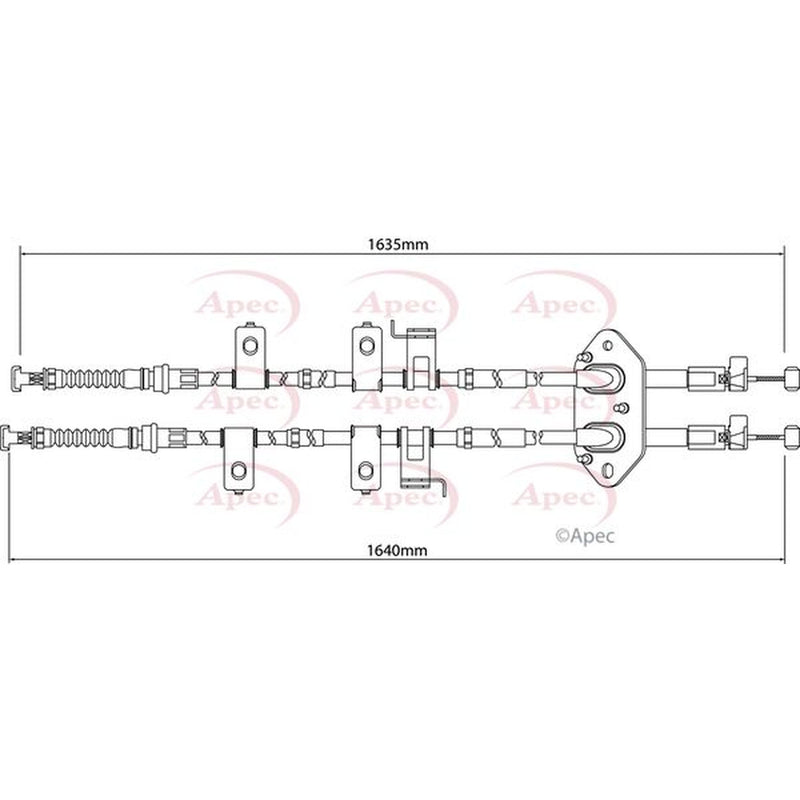 Apec Handbrake Cable Left Rear fits Mazda 6 2002-2007 1.8 2.0 2.3