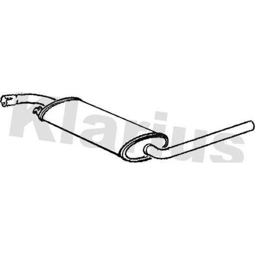 Klarius Box With Centre Pipe Centre fits VW Transporter 1990-1998 1.9 2.4