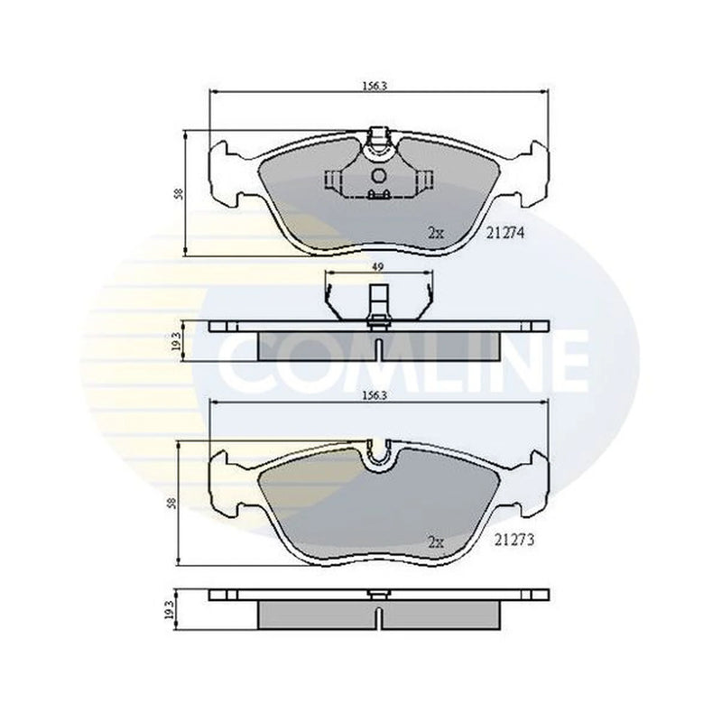Comline Front & Rear Brake Discs & Pads fits Volvo V70 1995-2000 2.0 2.3 2.4 2.5