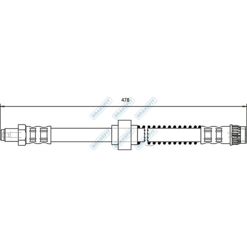Apec Brake Hydraulic Hose Line Front fits Citroën C2 2003-2012 1.1 1.4 1.6