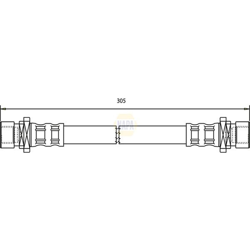 NAPA Brake Hydraulic Hose Line Rear fits Honda Civic VII 2000-2005 1.4 1.6 1.7