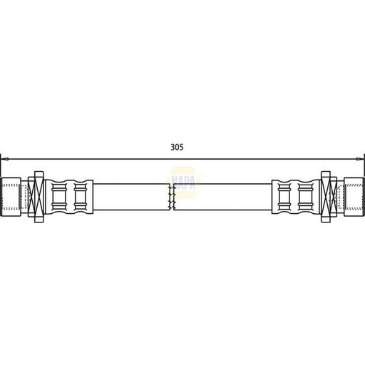 NAPA Brake Hydraulic Hose Line Rear fits Honda Civic VII 2000-2005 1.4 1.6 1.7