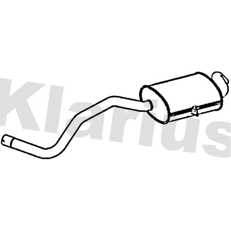 Klarius Box With Tail Pipe Rear fits Renault Megane Cc 2010-2015 1.4