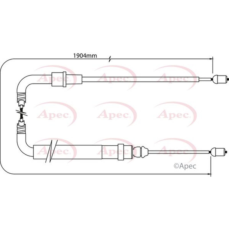 Apec Handbrake Cable Left Rear fits Peugeot 207 2006-2013 1.6