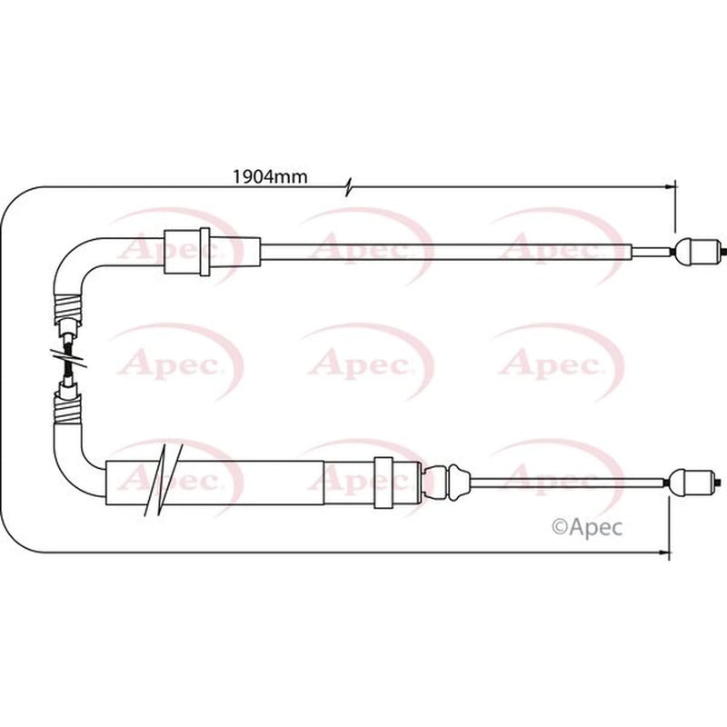 Apec Handbrake Cable Right Rear CAB1334