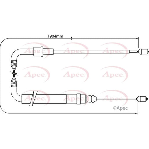 Apec Handbrake Cable Right Rear CAB1334