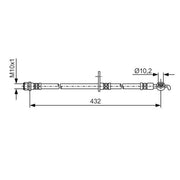 Bosch Brake Hydraulic Hose Line Front Right fits Toyota Land Cruiser 200