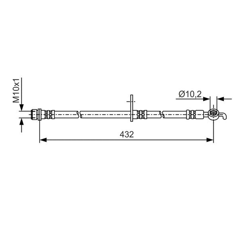 Bosch Brake Hydraulic Hose Line Front Right fits Toyota Land Cruiser 200
