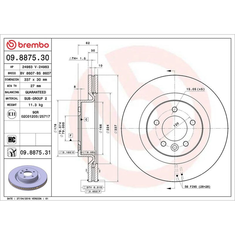 Brembo Front Brake Discs & Pads fits Land Rover Discovery III 2004-2009 4.0 4.4