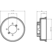 Mintex Brake Drum Assembly Rear fits Austin 1000-Series 1970-1974
