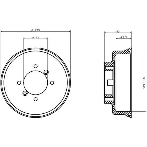 Mintex Brake Drum Assembly Rear fits Austin 1000-Series 1970-1974