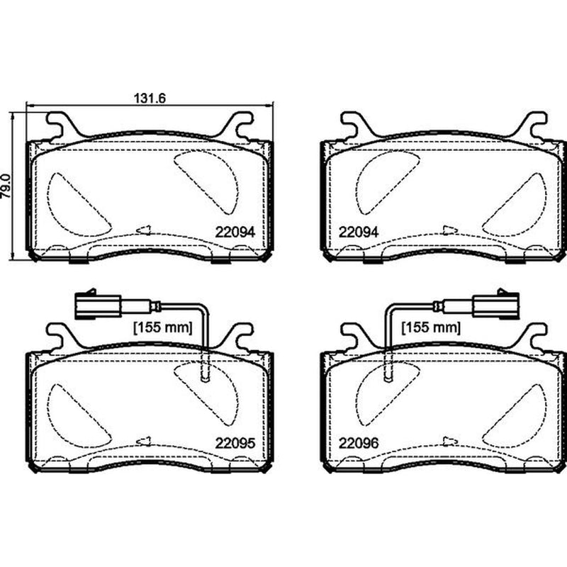 Brembo 4 x Front Brake Pad Set fits Alfa Romeo Giulia 2015-2022 2.0 2.2