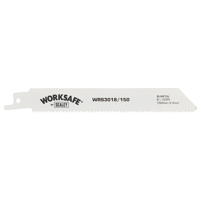 Sealey Reciprocating Saw Blade 150mm 10tpi Pack of 5 WRS3018/150 Sealey - Dynamic Drive