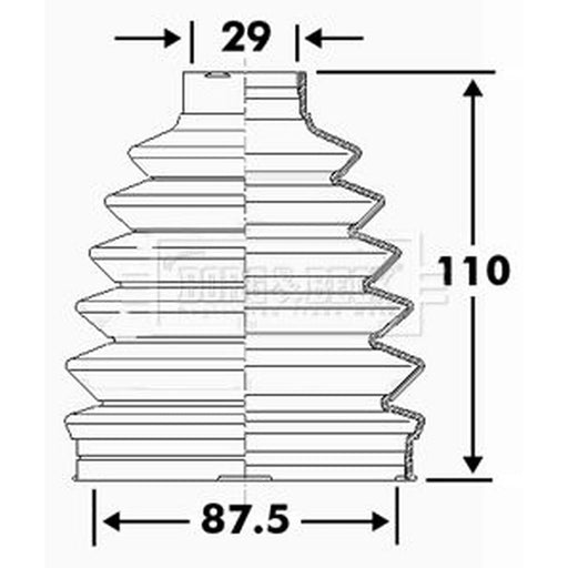 Borg & Beck Drive Shaft Bellow Kit Wheel Side Thermoplast BCB6111