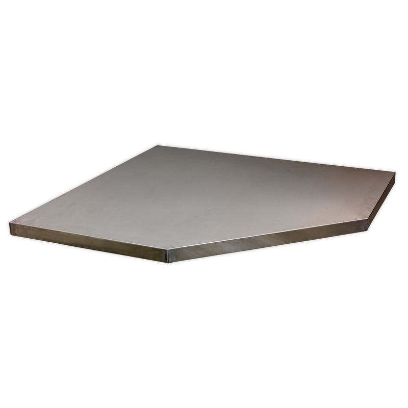 Sealey Stainless Steel Worktop for Modular Corner Cabinet 865mm APMS60SS Sealey - Dynamic Drive