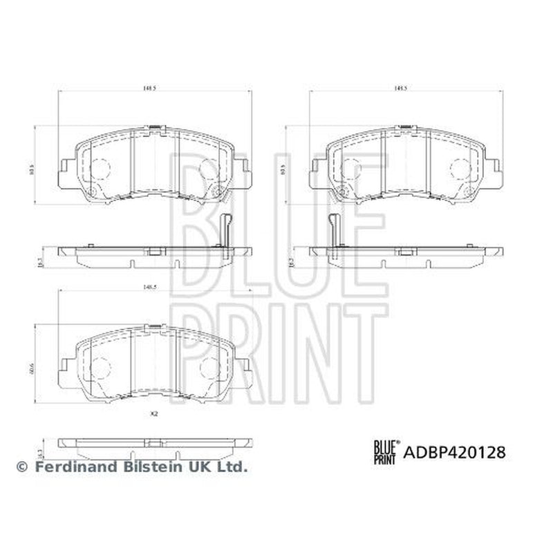 Blue Print Front Brake Pad Set fits Mitsubishi Eclipse Cross 2017 on 1.5