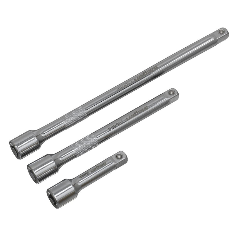 Sealey Extension Bar Set 3pc 1/4"Sq Drive S0718 Siegen by Sealey - Dynamic Drive