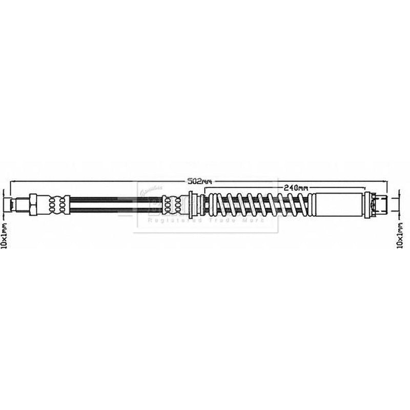 Borg & Beck Brake Hydraulic Hose Line Front Right BBH8078