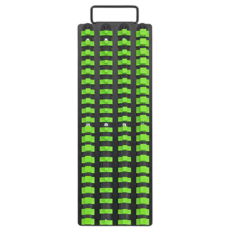 Sealey Premier Hi-Vis Green 1/4" 3/8" & 1/2" Square Drive Socket Rail Tray Sealey  - Dynamic Drive