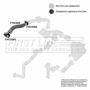 First Line Intercooler Turbo Charge Air Hose fits Renault Fluence 2010 on 1.5