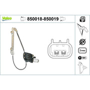 Valeo Electric Window Regulator Lifter Left Rear 850018