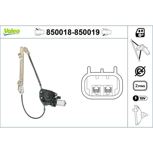 Valeo Electric Window Regulator Lifter Left Rear 850018