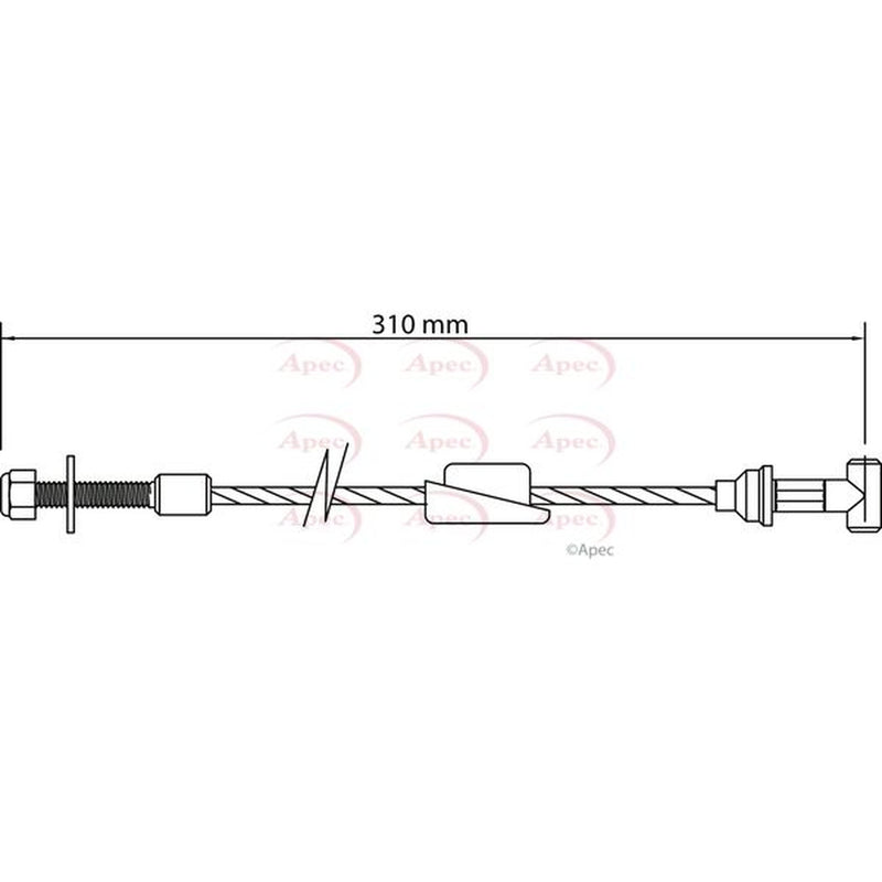 Apec Handbrake Cable Front fits Ford Courier Box Body/Mpv 1996-2003 1.3 1.8