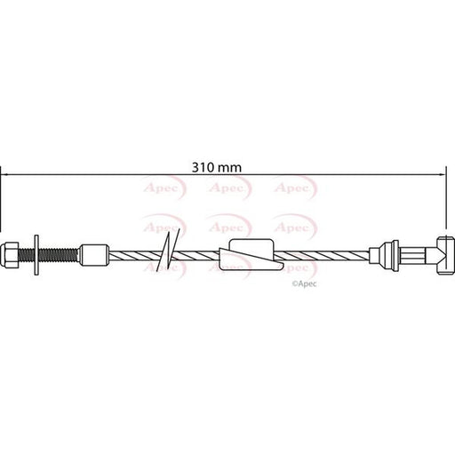 Apec Handbrake Cable Front fits Ford Courier Box Body/Mpv 1996-2003 1.3 1.8