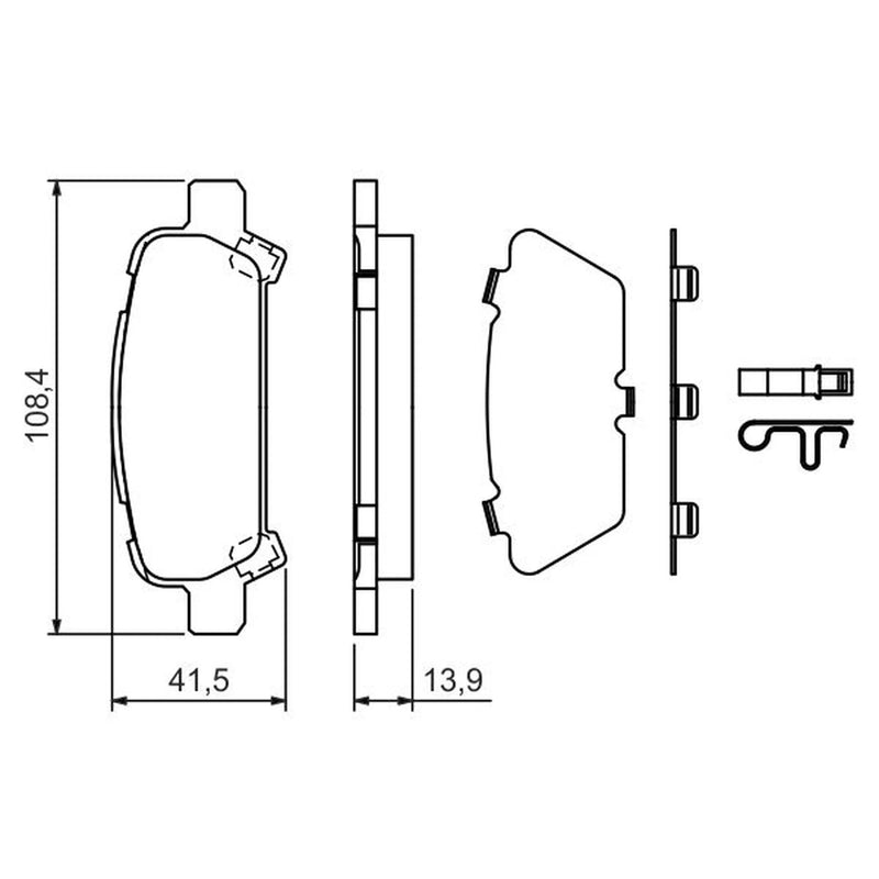 Bosch Front & Rear Pads fits Subaru Impreza 1998-2000 2.0