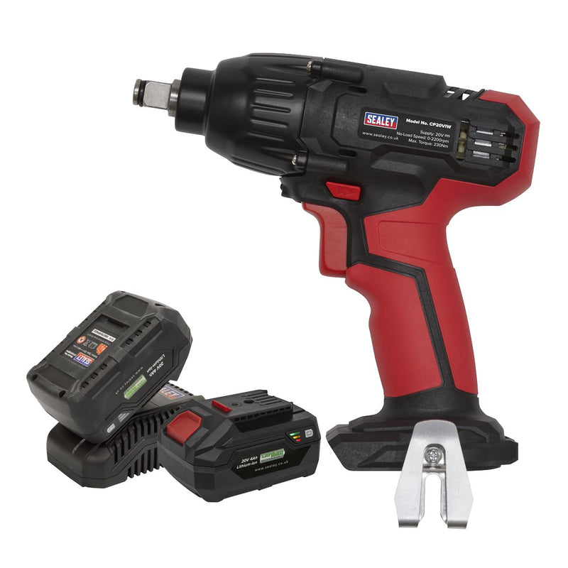 Sealey Impact Wrench 20V SV20 Series 1/2"Sq Drive 230Nm 2 Batteries CP20VIWKIT Sealey - Dynamic Drive