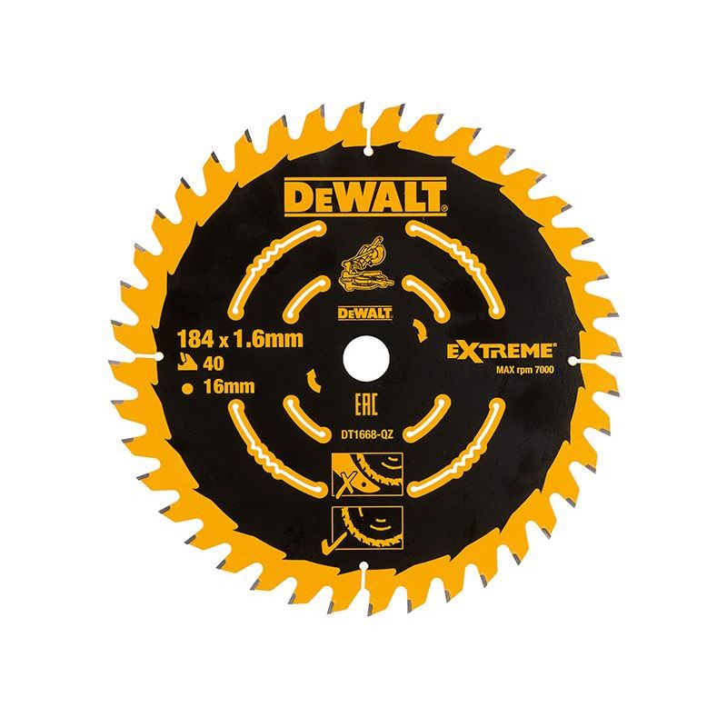 Dewalt Power Tools Cordless Mitre Saw Blade For DCS365 184 x 16mm x 40T DeWALT Power Tools - Dynamic Drive