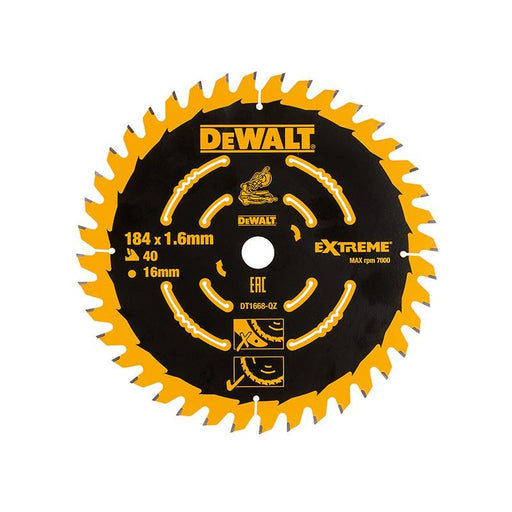 Dewalt Power Tools Cordless Mitre Saw Blade For DCS365 184 x 16mm x 40T DeWALT Power Tools - Dynamic Drive