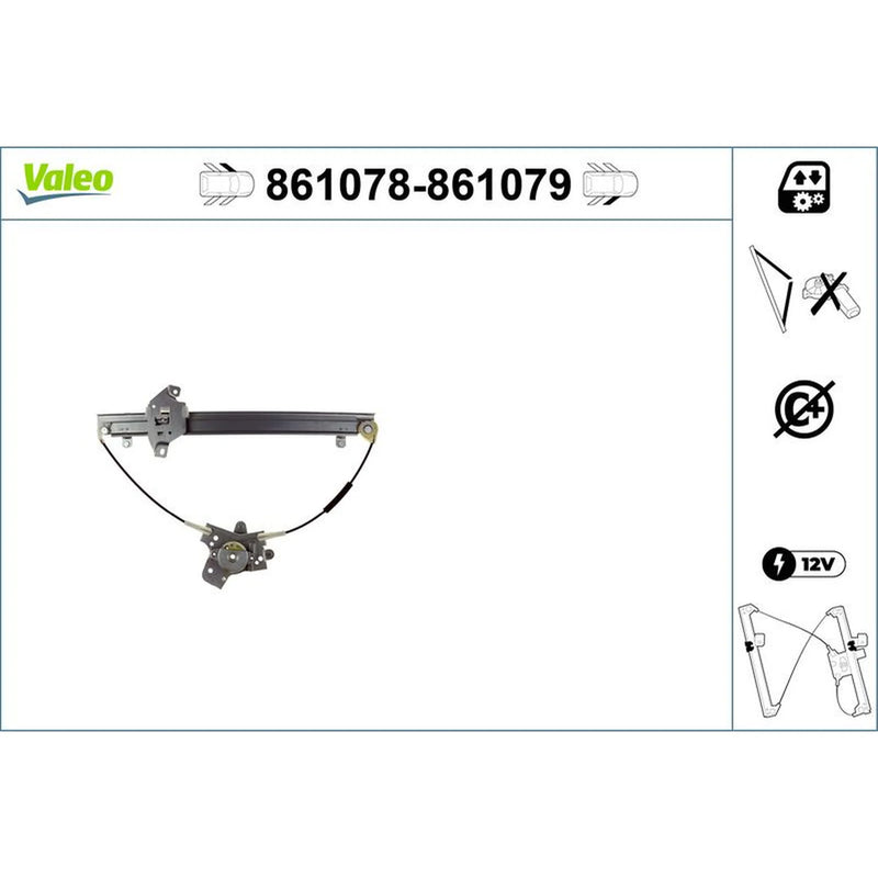Valeo Electric Window Regulator Lifter Right Front 861079