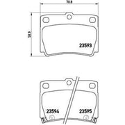 Brembo 4 x Rear Brake Pad Set fits Mitsubishi Challenger 1996-2003 2.5 2.8 3.0