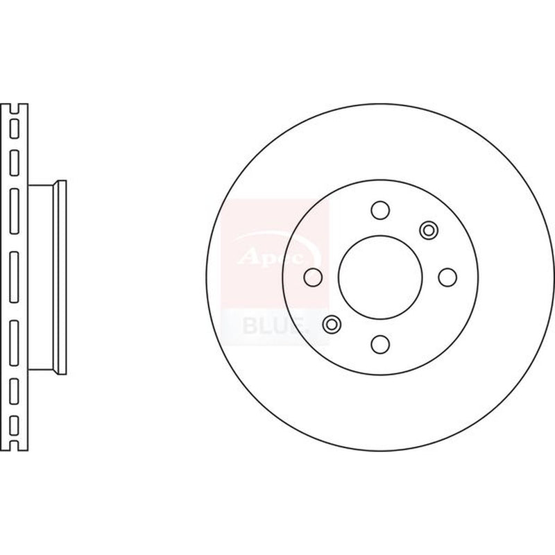 Apec 2 x Vented Brake Discs fits Hyundai Getz 2002-2010 1.1 1.3 1.4 1.5 1.6