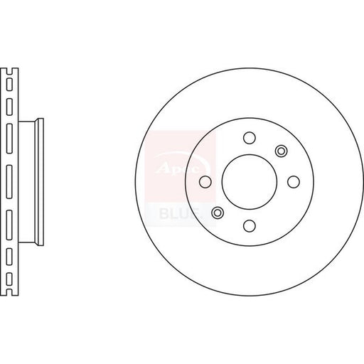 Apec 2 x Vented Brake Discs fits Hyundai Getz 2002-2010 1.1 1.3 1.4 1.5 1.6