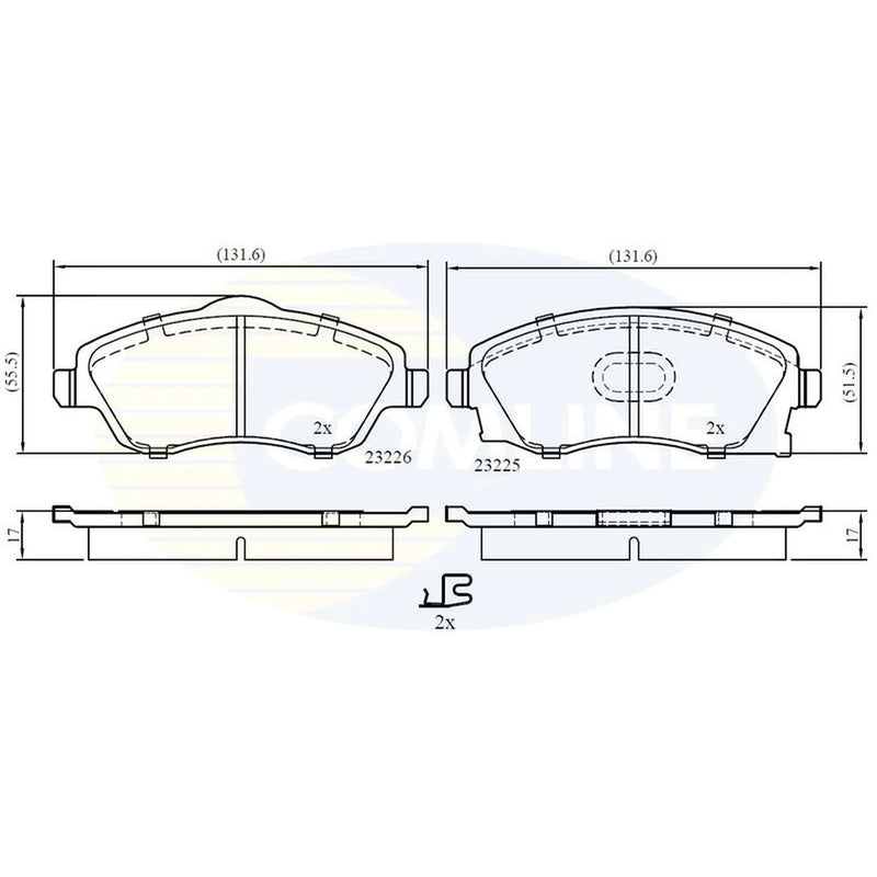 Comline 4 x Front Brake Pad Set fits Opel Combo Box Body/Mpv 2001 on 1.6 1.7