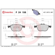 Brembo 4 x Front Brake Pad Set fits Ford Ecosport 2017-2018 1.0 1.5