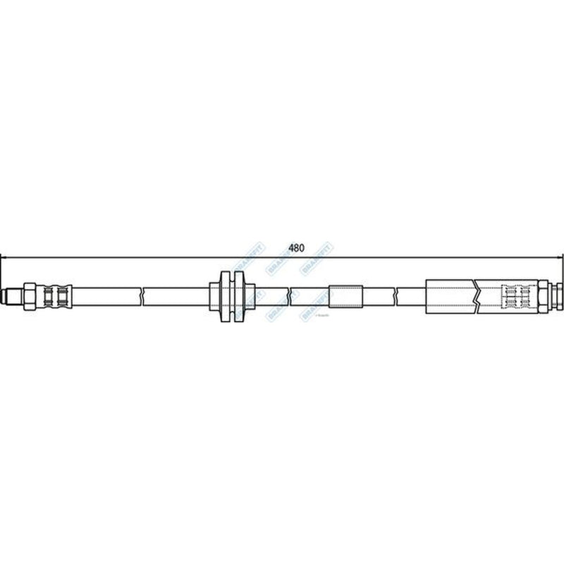 Apec Brake Hydraulic Hose Line Front fits Fiat Punto 1999-2012
