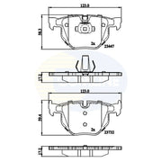 Comline 4 x Rear Brake Pad Set fits BMW X5 2006-2018 3.0 4.8