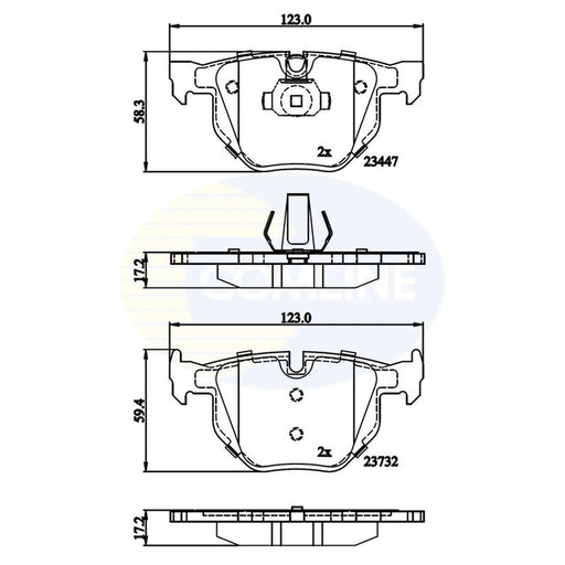 Comline 4 x Rear Brake Pad Set fits BMW X5 2006-2018 3.0 4.8