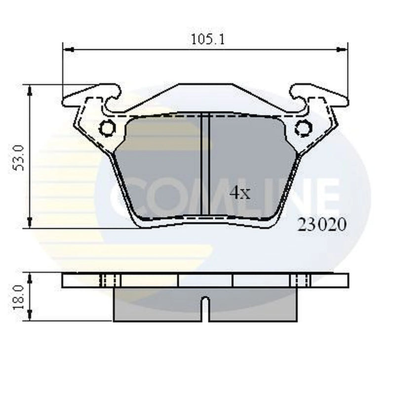 Comline 4 x Rear Brake Pad Set fits Mercedes-Benz V-Class 1996-2003