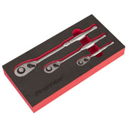 Premier Platinum Pear-Head Ratchet Wrench Set with Flip Reverse 3pc Sealey Premier Platinum - Dynamic Drive