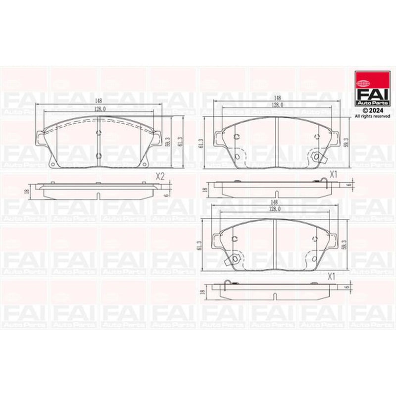 FAI Front Brake Pad Set fits Cadillac Ats 2013 on 2.0