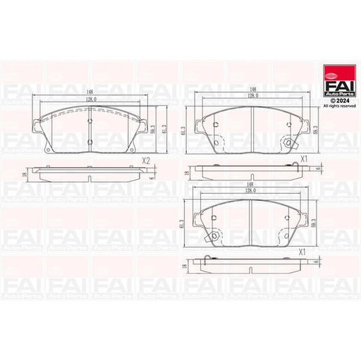 FAI Front Brake Pad Set fits Cadillac Ats 2013 on 2.0
