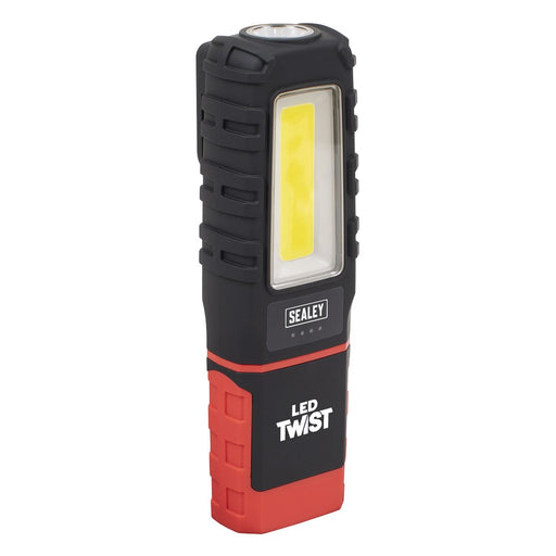 Sealey LED Twist Rechargeable Inspection Light 5W COB & 1W SMD LED601 Sealey - Dynamic Drive